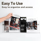 2-Pack 17 Inch Clear Acrylic Magazine Holder, Sleek Wall Mounted Brochure Rack & Floating Bookshelf, Modern Invisible Magazine Display for Office, Waiting Room, Living Room, Fashion Home Decor