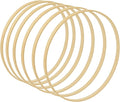 Framendino, 10 Pack Wooden Bamboo Hoop Rings Macrame Floral Wreath for DIY Dream Catcher Wedding Decor and Wall Hanging Crafts