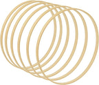 Framendino, 10 Pack Wooden Bamboo Hoop Rings Macrame Floral Wreath for DIY Dream Catcher Wedding Decor and Wall Hanging Crafts