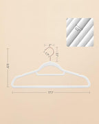 SONGMICS Velvet Hangers, Set of 30 Clothes Hanger with Rose Gold Swivel Hook, Non-Slip, and Space-Saving, 0.2-Inch Thick, 17.1-Inch Long for Coat, Shirt, Dress, Pants, Tie, Cloud White UCRF021W01