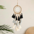 Artilady Small Dream Catcher for Cars - Bohemian Mini Dream Catchers for Cars Rear View Mirror Hanging Decoration (Black Grey White)