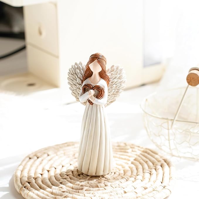 Remembrance Angel Figurine - Sympathy Gift for Loss of Loved One, Memorial Keepsake for Women - Memorial Hand-Painted Figurine to Hold Each One Safely in Your Heart - Life Was a Willow Branch Heart