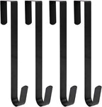 Sattiyrch 15" Wreath Hanger for Front Door,Sturdy Steel Wreath Door Hanger,Over The Door Hanger Hook (Black,4)