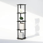 Furinno Turn-N-Tube Storage Shelves, 5-Tier Book Shelf, Corner Shelf, Toolless Open Shelves, for Organization and Storage, Living Room, Home Office, Hallway, Bedroom, Espresso