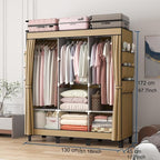 Portable Closet, 51.18" Large Capacity Clothing Storage Organizer with 3 Hanging Rods 6 Shelves 18 Side Pockets, Dustproof Sturdy Wardrobe for Bedroom Dorm Rental Apartment（Colour, Large）