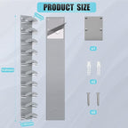 Hat Organizer for Baseball Caps, Hat Rack for Wall with Strong Adhesive Hold up to 10 Hats, Hat Hanger Holder Display for Door Closet, Cap Organizer Storage Multilayer Two Mounting Option(Grey)