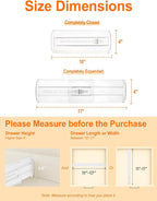 6 Pack Drawer Dividers for Clothes, 4" High 10.6"-16.9" Adjustable Drawer Dividers Expandable Dresser Drawer Organizer, Clear Drawer Separators for Clothes, Underwear, Cosmetic, Kitchen Utensils
