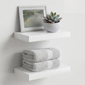 Homeforia White Floating Shelf 12 inch, High End Solid Real Wood Small 12inch Floating Shelves for Wall Mounted, White Wooden 12 in Floating Shelves, Heavy Duty Bracket, 12 X 6.5 X 1.75 inch, Set of 2