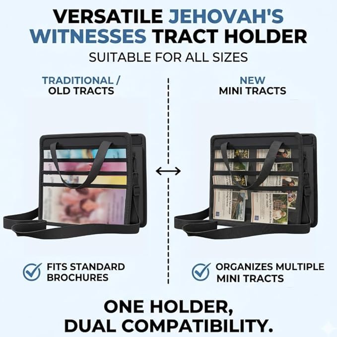 JW Magazine and Tract Holder, JW Field Service Supplies, Jehovah Witness Ministry Supplies, jw.org Accessories Gifts Ideas, Ministry Organizer for Pioneers, Best Life Ever Gifts Pioneer Bag Convention