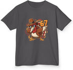 Dabbing Turkey 67 Funny Thanksgiving Pilgrim Kids Boys Girls Cool Swag Retro Fall Football Feast
