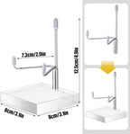 Suzile 4 Pcs Adjustable Metal Arm Display Stand Easel with Acrylic Base Rock Display Easel Holder Acrylic Crystal Clear Plate Stand for Geodes Mineral Agate (Silver, 3.2 x 3.2 x 4.9 Inch)