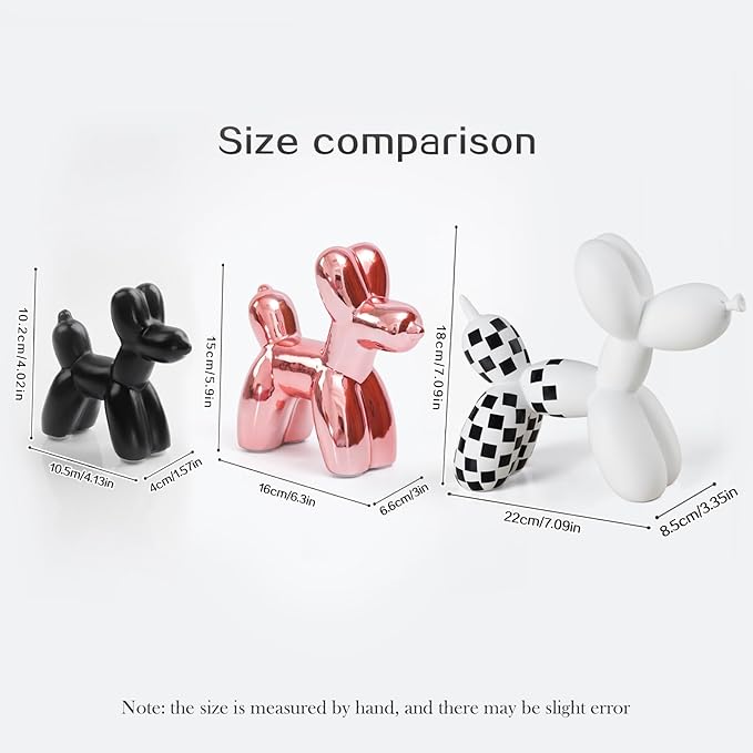 Notakia Cute Ceramics Balloon Dog Statue Crafts Living Room Desktop Decorations,Handmade Modern Small Ceramic Animal Statue Ornament Home Decor Accents