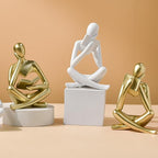 Jinkoozz Reading Women Statue, Thinker Sculptures, Abstract Art Ornament, Modern Aesthetic Figurine Decoration, Suitable for Home Living Room Bedroom Office Shelf Table Desk Bookshelf Decor