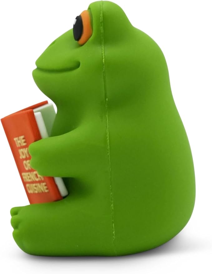 Little Readers – Cute Figurines for Bookshelves, Desks, Terrariums & Home Decor – Book-Loving Animal Statues - Frog