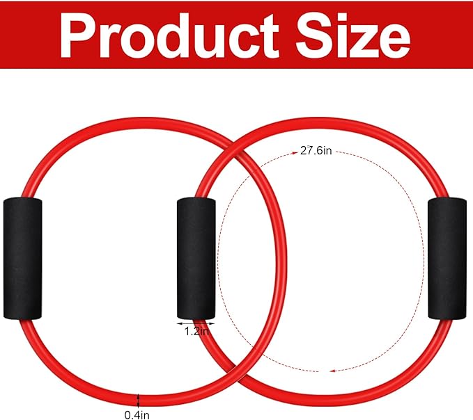 Barre Double Tube Red Resistance Band Exercise Tubes for Home Pilates Barre Workout