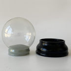 Clear DIY Empty Snow Globe kit Glass Water Globe Jar with Resin Base -3.9 Inch Diameter