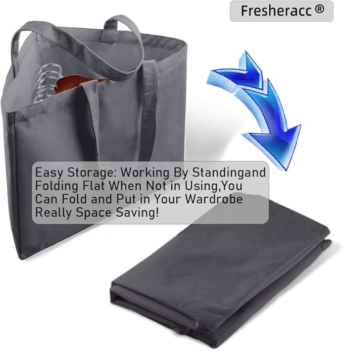 Clothes Hanger Organizer Holder for Space Saving, Fresheracc Hanger Triangle Storage Bag with Handles for Closet Tidier Laundry Rooms Wardrobe Drying Rack, Waterproof Container (Triangle Grey)