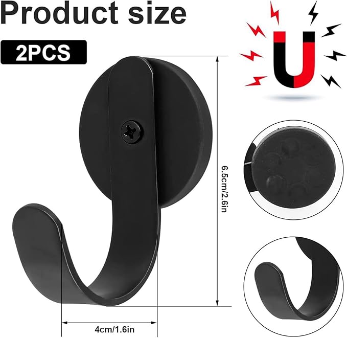 Magnetic Wreath Hanger, Heavy Duty Magnets with Hook for Refrigerator, Christmas Decoration Magnetic Hooks for Metal Front Door, Cruise Hook Hanger for Hanging Cabins Grill Coat