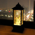 Wondise Lighted Musical Snow Globe Lantern with 6 Hour Timer, 12 Inches USB Powered & Battery Operated Spinning Water and Swirling Glitter Christmas Snow Globe Lantern Gifts(Snowman Family)