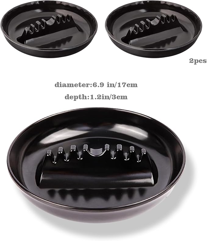 Ash Tray for Cigarettes - Ashtrays for Cigarettes Outdoor Ash Tray-2 Pack 7 Inches Large Size Patio Ashtray, Home Ashtray, Smokeless Tabletop Ashtrays,Trash Can(black)