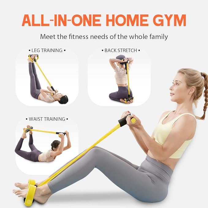 21 Fitness Resistance Bands with 4 Tube Pedal Ankle Puller, 2026 New Multifunction Elastic Yoga Resistance Band, Stretching Bands for Home Gym Use