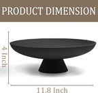 LIN CHUAN Large Decorative Bowl, Modern Resin Pedestal Bowl for Home Decor, Stylish Fruit Bowl for Kitchen Counter, Chic Key Holder for Entry Table, Matte Black