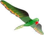 WitnyStore Wooden Flying Bird Mobile 24" Green Parrot Hand Made Painted Wood Flapping Wing Birds Hanging Ceiling Decor Wind Chimes Handcrafted Art Animal Decorative Collectibles Décor Gifts Souvenirs