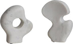 Decorative Abstract Marble Sculptures, Set of 2 Styles, White