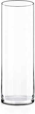 CYS EXCEL Cylinder Clear Glass Vase (H:20" D:6") | Multiple Size Choices Glass Flower Vase Centerpieces | Hurricane Floating Candle Holder Vase