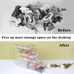 Clear Acrylic 6 Drawers Storage Organizer for Hair Accessories Stackable Containers Box for Cosmetics Jewelry Stationery Storage Organization Drawers Set (6 Drawers)