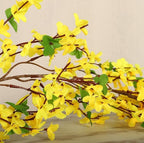 Artificial Forsythia Hanging Flowers 40 Inch Garland Decorative Natural Swag Winter Jasmine Yellow Flowers Silk Flowers Door Wall Flower Swag for Wedding Home Party