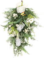 Artificial Flower Teardrop Swag Wreath Hanging Garland Welcome Sign 20inch Long for Farmhouse Decor Accessory Versatile