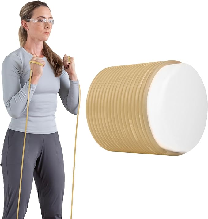 THERABAND Latex Resistance Tubing, Red, Medium Level 2, 100 ft Roll, Professional Grade Resistance Band for Exercise, Upper and Lower Body Workouts, Cut-to-Length, Color-Coded Levels