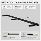 Homeforia Classic Walnut 60 inch Floating Shelf, High End Solid Real Wood Small 60inch Floating Shelves for Wall Mounted, 60in Floating Shelves, Heavy Duty Bracket, 60 X 6.5 X 1.75 inches, Set of 3