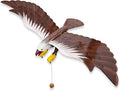 WitnyStore Wooden Bird Mobile 25" Brown Flying Eagle Hand Made Painted Wood Flapping Wing Birds Hanging Ceiling Decor Wind Chimes Handcrafted Art Animal Decorative Collectibles Décor Gifts Souvenirs