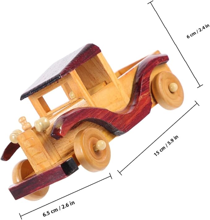 BESPORTBLE Vintage Wooden Car Model Decor Retro Wood Craft Ornament for Home Desktop Lightweight and Chic Rustic Vehicle Decoration Creative Collectible Gift for Model Enthusiasts