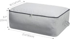 Omygarden Ultra Thick Fabric Clothes Canvas Storage Bag Foldable Closet Organizer Bag with Reinforced Handle Sturdy for Sweaters, T-shirts, Blankets, Coats, 3 Pack, Light Gray