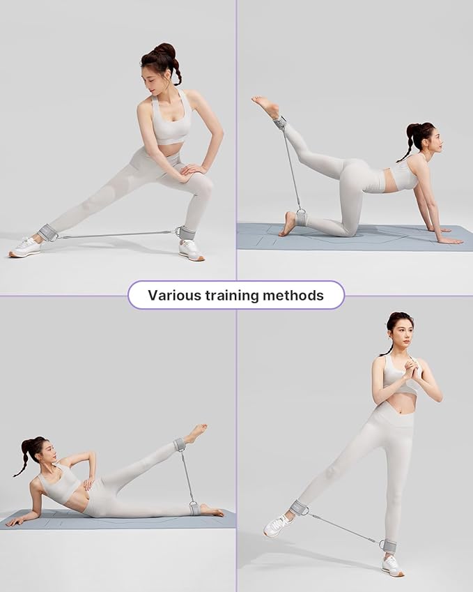 YOTTOY Ankle Resistance Bands with Cuffs, Adjustable Ankle Straps for Leg & Glute Workout, Butt Exercise Bands for Cable Machines Women, Perfect for Hip Fitness & Booty Training
