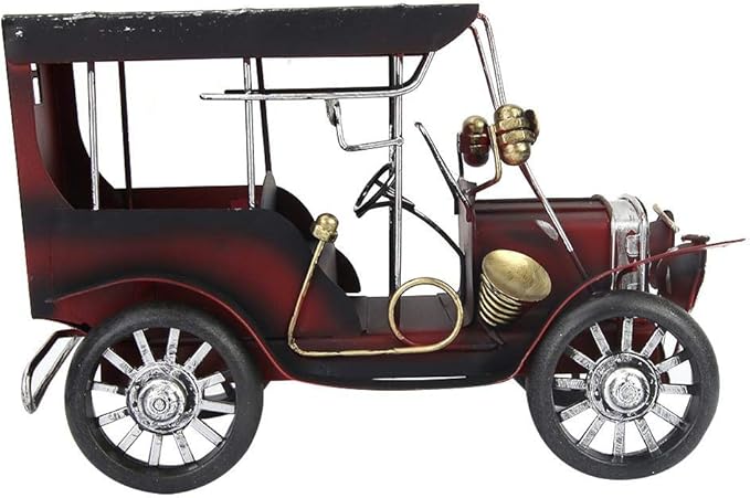 Old Vintage Car Model, Antique Car Miniature Arts Craft for Home Office Desk Shelf Decoration Gift Idea