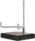 Hipiwe Adjustable Stainless Steel Arm Display Stand Easel with Wooden Base Rocks Crystal Display Easel Holder for Mineral Agate Gemstones Fossils Coral Geodes Plate and Photo, 3.1"x3.1"x4.9"