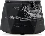 FREELOVE Concrete Ashtray with Lid & Stainless Steel Ashtrays for Cigarettes, Cement Ash Tray Smoking Holder Indoor Smokeless Outdoor Windproof Patio Home Office Cool Decor(Black-White, Large)