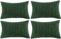 Fancy Homi 4 Packs Decorative Throw Pillow Covers for Living Room Couch Bed, Modern Farmhouse Boho Home Décor Accent Cushion Case, 24" x 16", Dark Green