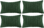 Fancy Homi 4 Packs Decorative Throw Pillow Covers for Living Room Couch Bed, Modern Farmhouse Boho Home Décor Accent Cushion Case, 24" x 16", Dark Green