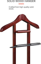 Proman Products Lancaster Suit Valet Stand VL16141 with Tray, Contour Hanger, Trouser Bar, 17" W x 12" D x 42" H, Mahogany