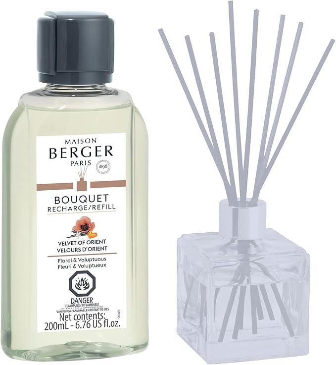 MAISON BERGER - Velvet of Orient - Air Freshener - Fragrance Refill for Reed Sticks and Ceramic Diffuser - 6.76 Fluid Ounces - 200 Milliliters