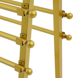 15 Tier Ribbon Holder Organizer Rack, Movable Scarf Towel Holder, Double-Sided Scarf Rack with Lockable Wheels, Floor Standing Ribbon Organizer for Craft Room Cake Shop Flower Store (Gold)