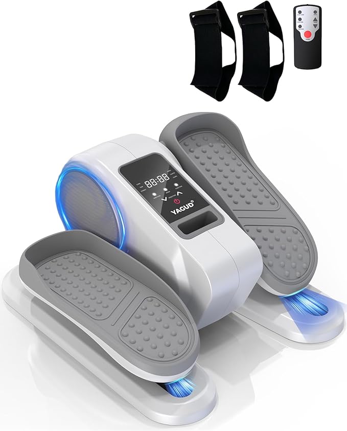 Under Desk Machine, Electric Elliptical Leg Exerciser for Senior, 13 Adjustable Speeds Quiet and Portable Seated Pedal Exerciser for Training with Remote Control