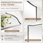 ANDY STAR Brushed Nickel Mirror, 24"x36" Silver Scalloped Wall Mirror for Bathroom, Curved Edge Design with SUS304 Stainless Steel Metal Frame, Ideal for Bathroom, Bedroom, Entryway