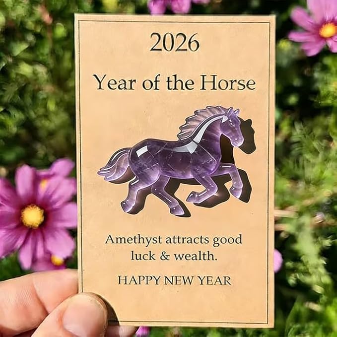 Lucky Crystal Horse — A Symbol of Wisdom & Success (2026), Clear Horse Crystal Figurine with Card, A Timeless Symbol For Fresh Starts And Bold Journeys Ahead, Welcome New YearDecorative Gift (Green)