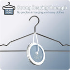 SPECILITE Metal Wire Clothes Hangers Bulk 30 Pack with Notches for Standard Size Coats, Shirts, Suits, Pants, Heavy Duty, Space-Saving, Black